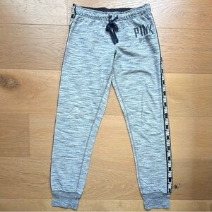 PINK Victoria's Secret Loungewear Gym Joggers Y2K Logo Heather Gray Womens Small
